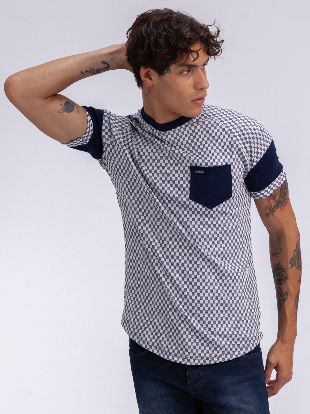 T-SHIRT SMK BLUE CHESS