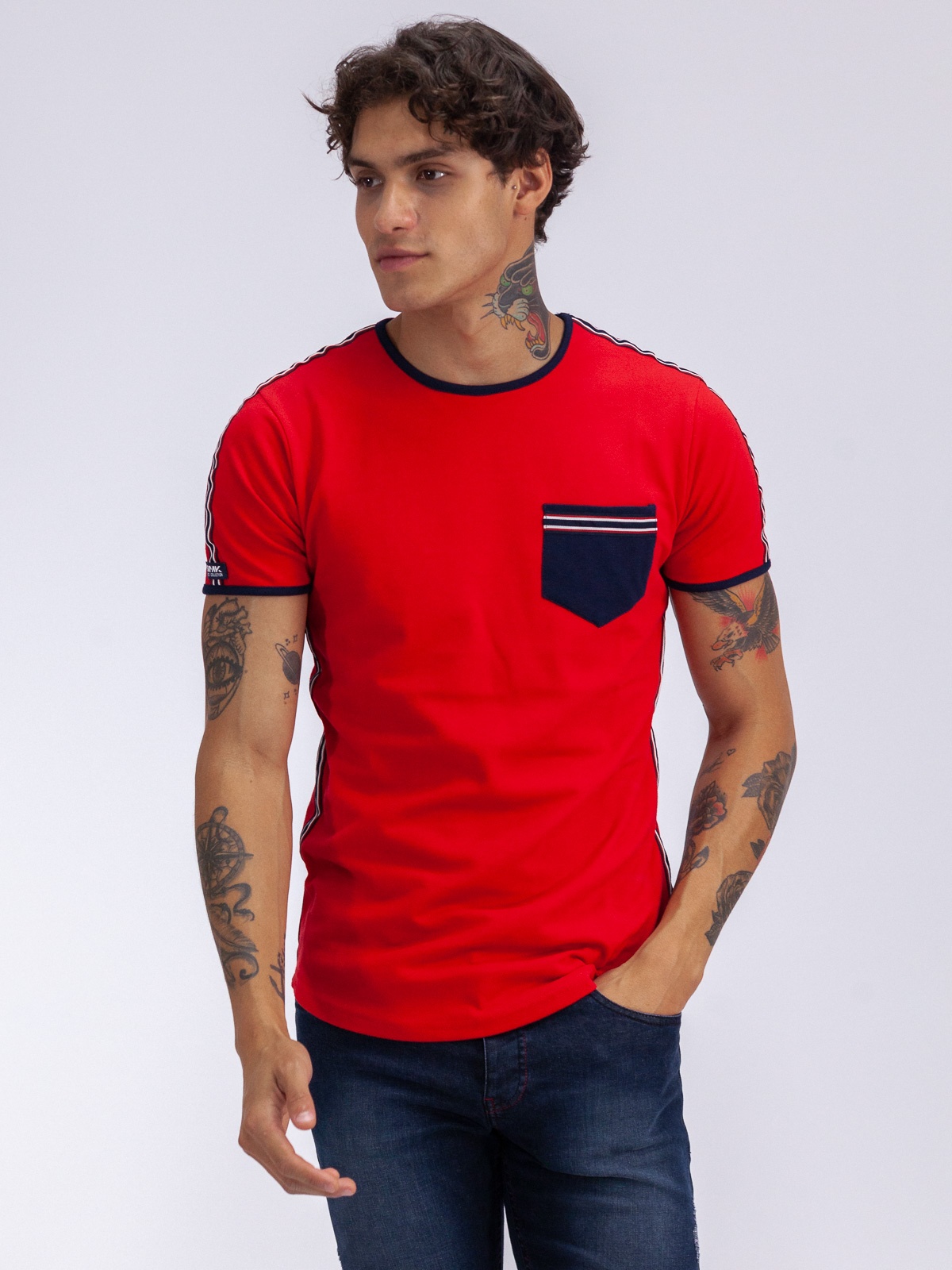 T-SHIRT SMK STRIPEDPOCKET