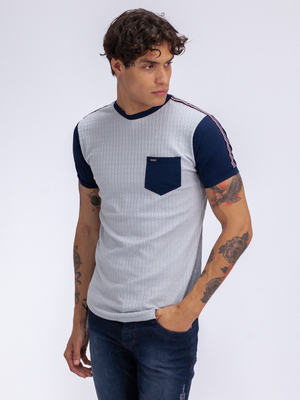 T-SHIRT SMK BLUE POCKET