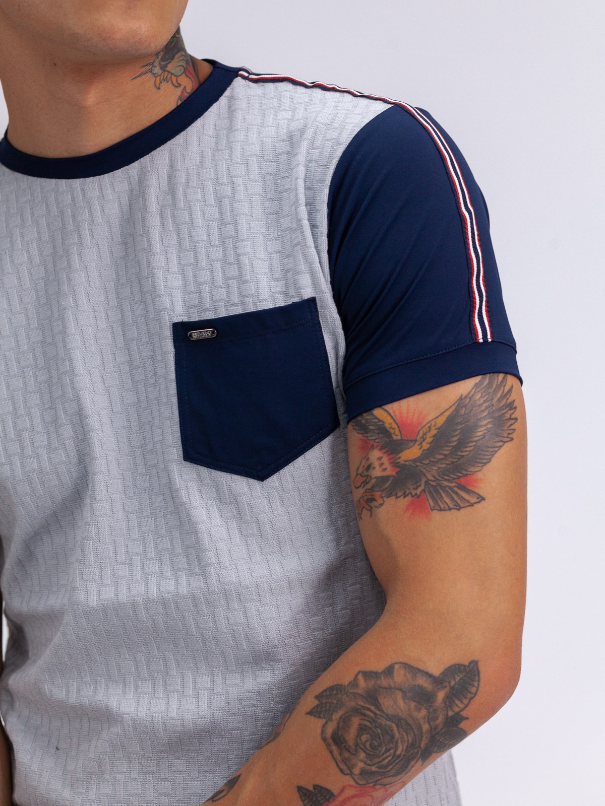 T-SHIRT SMK BLUE POCKET