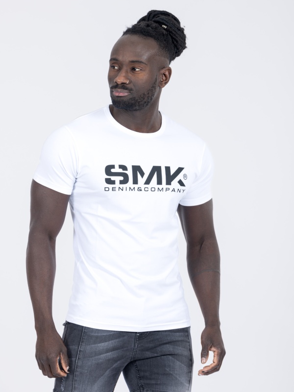 T-SHIRT SMK BRANCA LOGO P