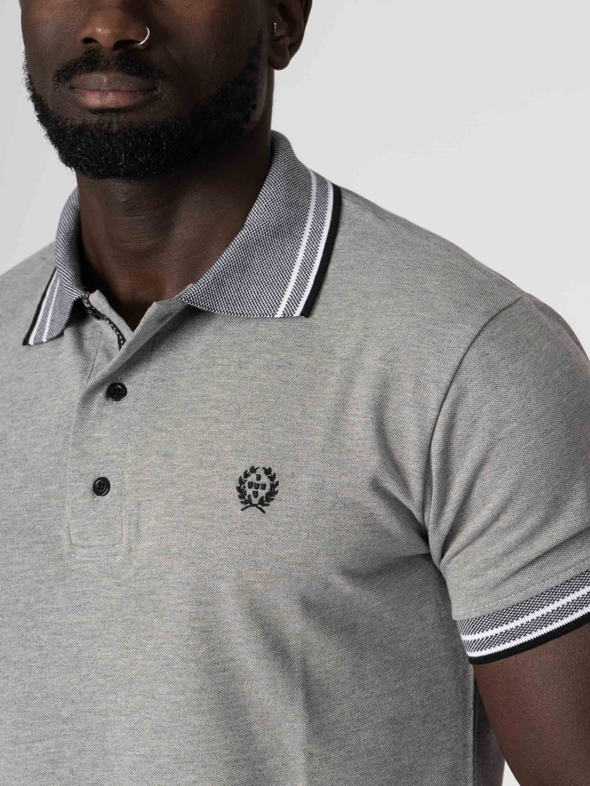 POLO SMK CINZA BORDADO