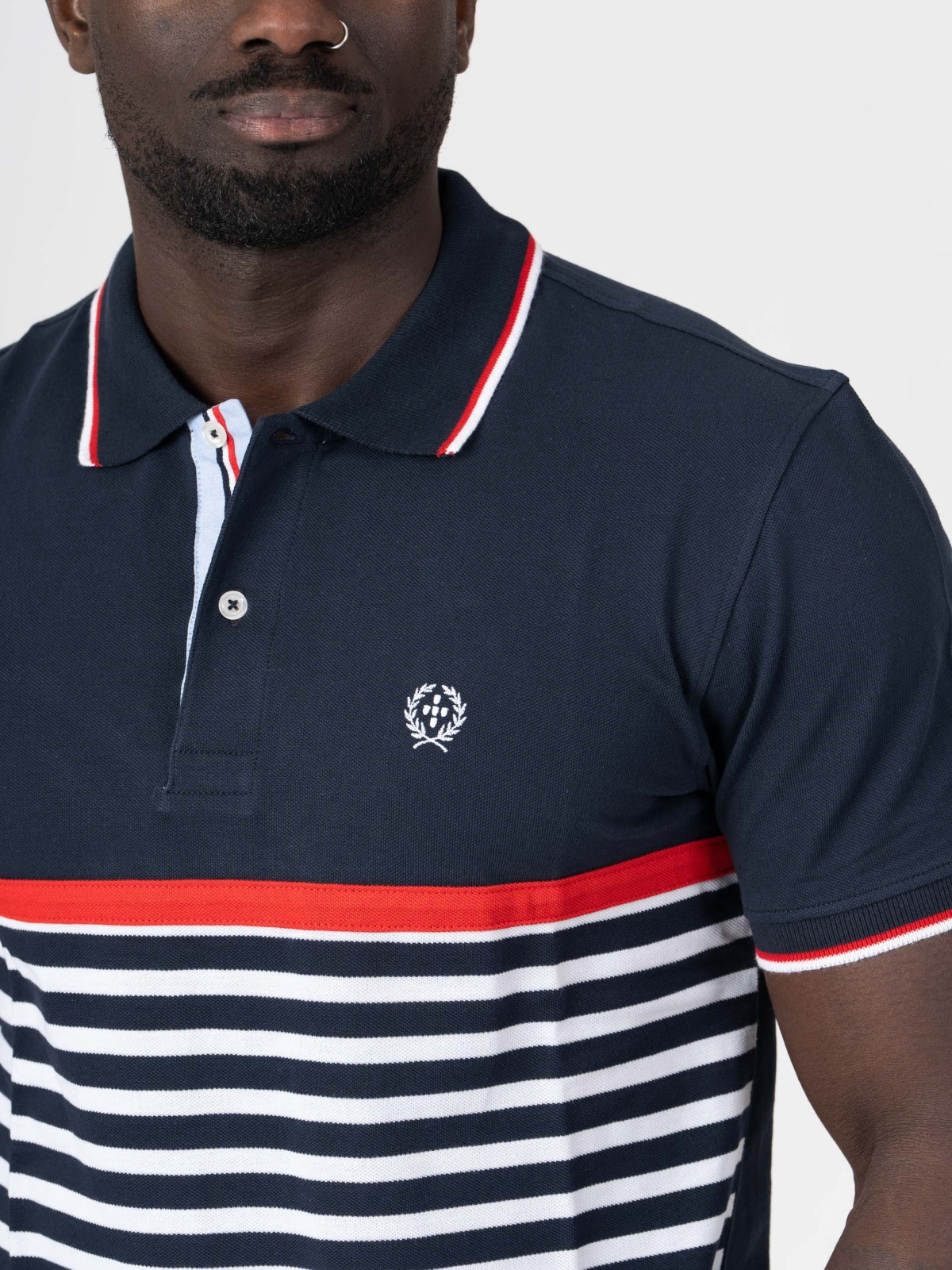POLO SMK MARINHO RISCAS