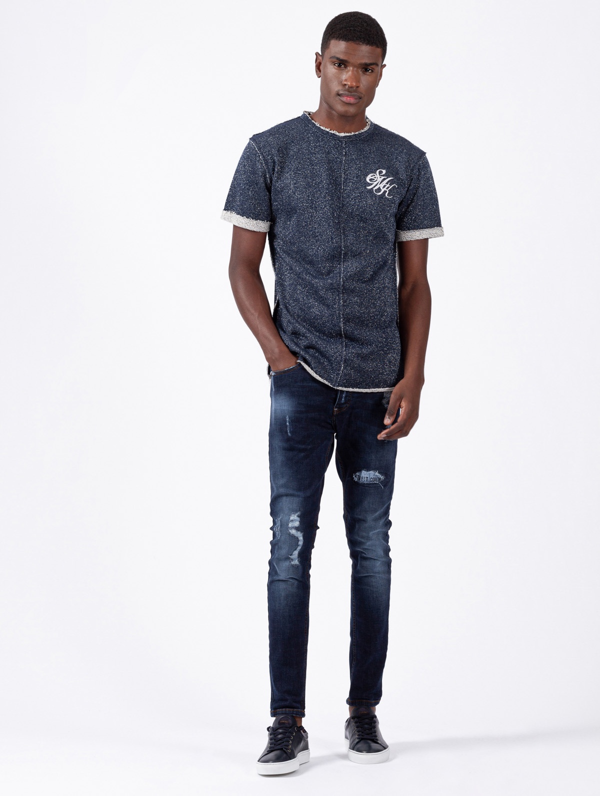 T-SHIRT SMK BLUE BORDAT