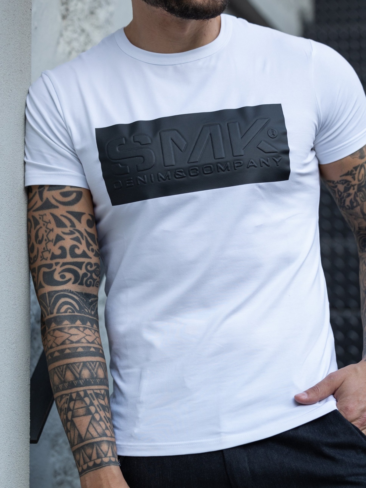 T-SHIRT SMK LOGO PRETO