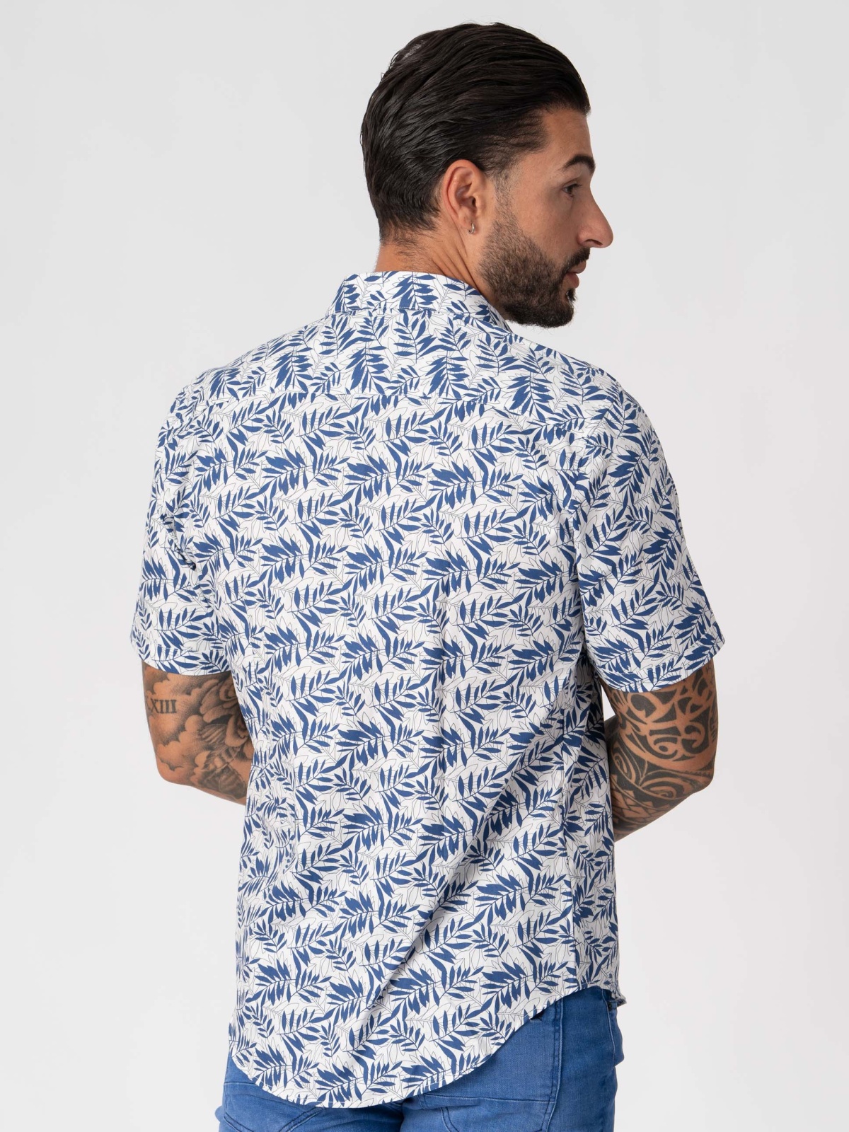 CAMISA SMK FLOR AZUL