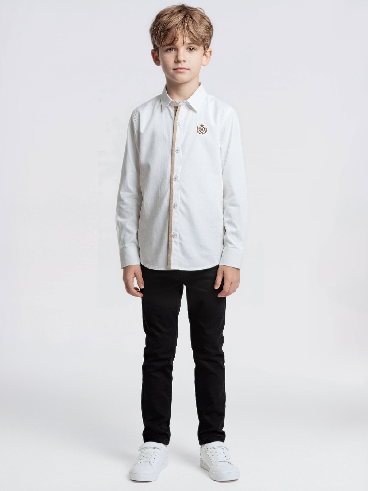 CAMISA SMKIDS BEGE CNTRST