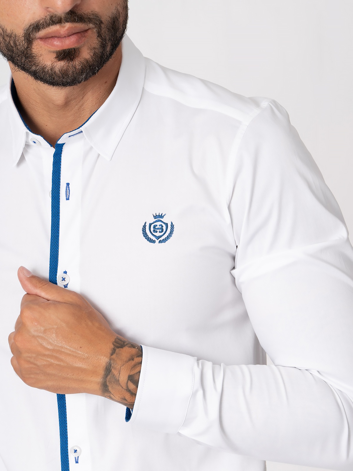 CAMISA SMK BRANCA AZUL FO