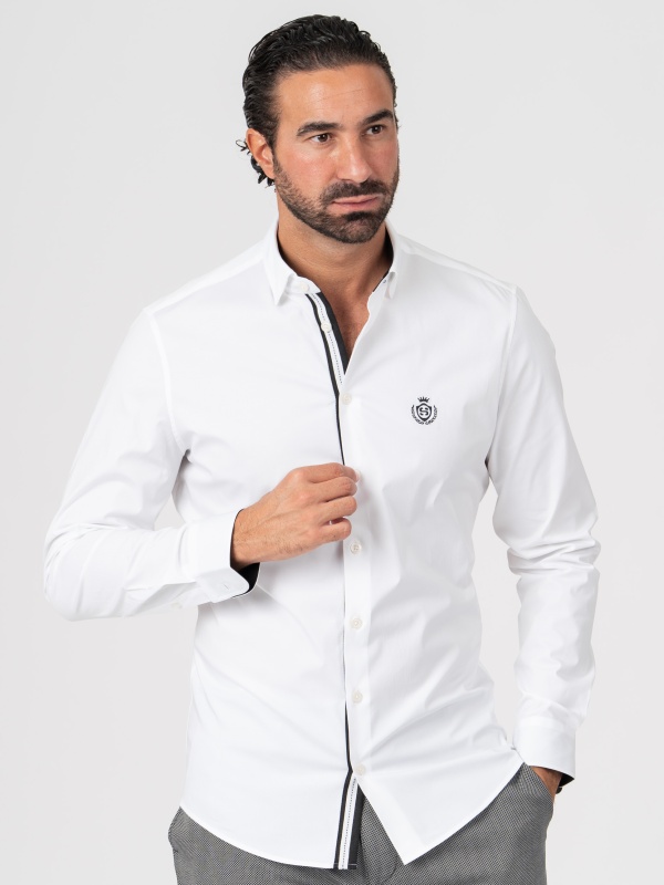 CAMISA SMK46 BRANCO PRETO