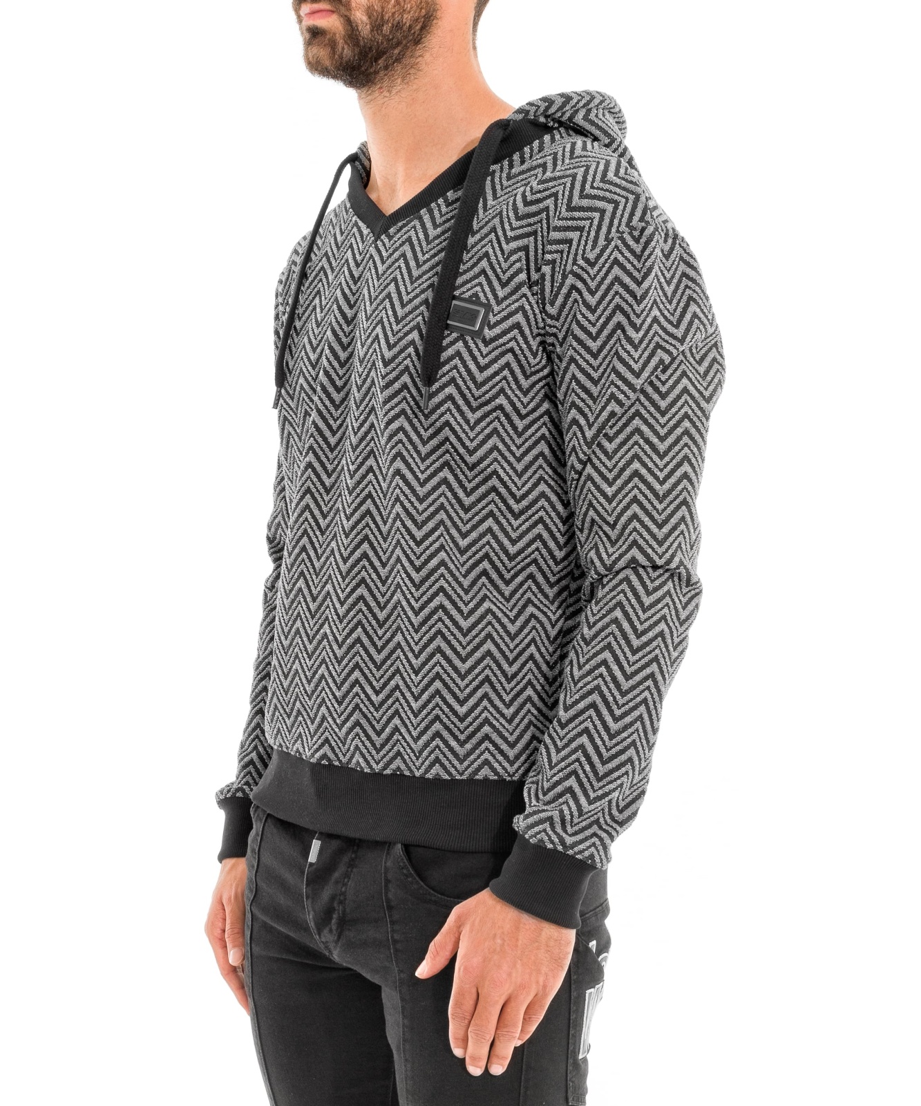 SWEAT BLACK&GRAY HOOD