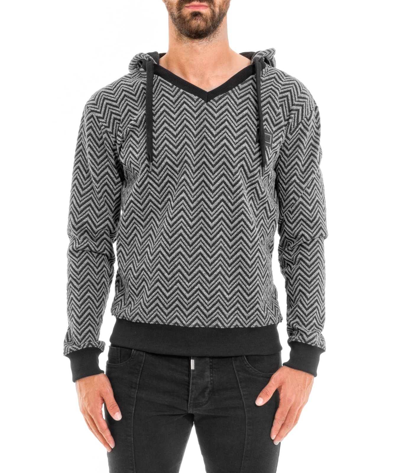 SWEAT BLACK&GRAY HOOD