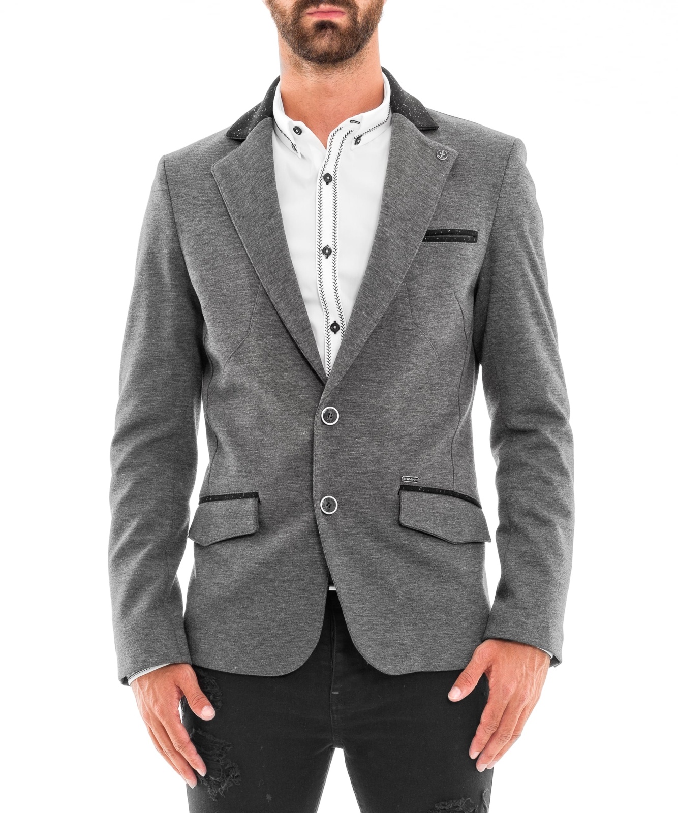 BLAZER COLLAR CONTRAST