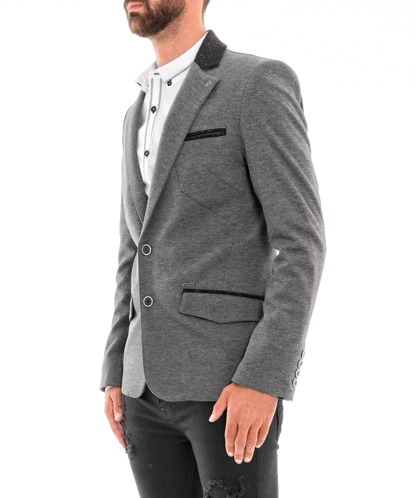 BLAZER COLLAR CONTRAST