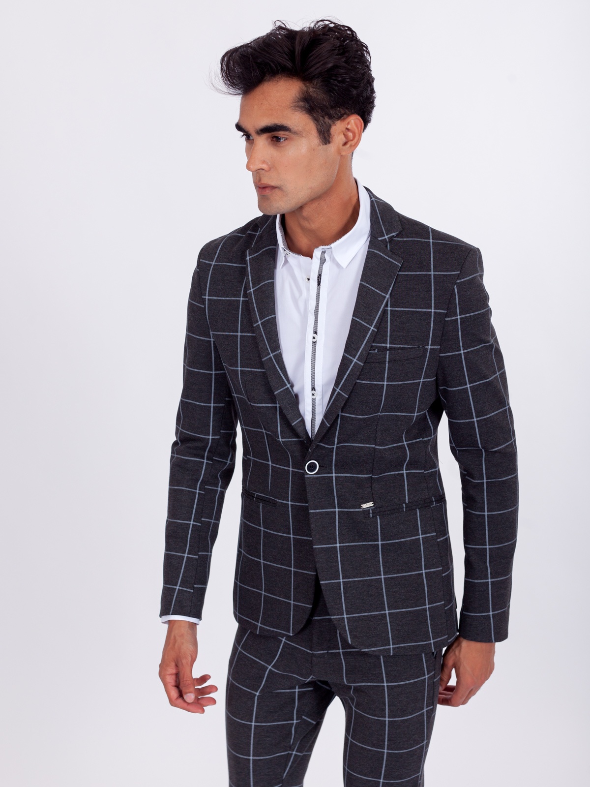 BLAZER SMK GRAY GRID