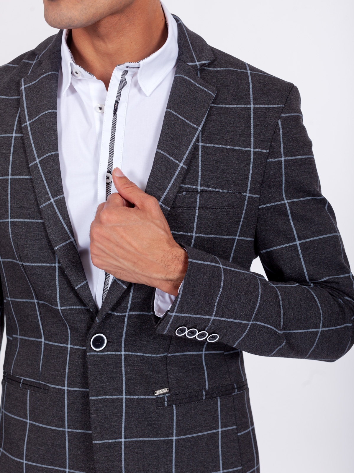 BLAZER SMK GRAY GRID