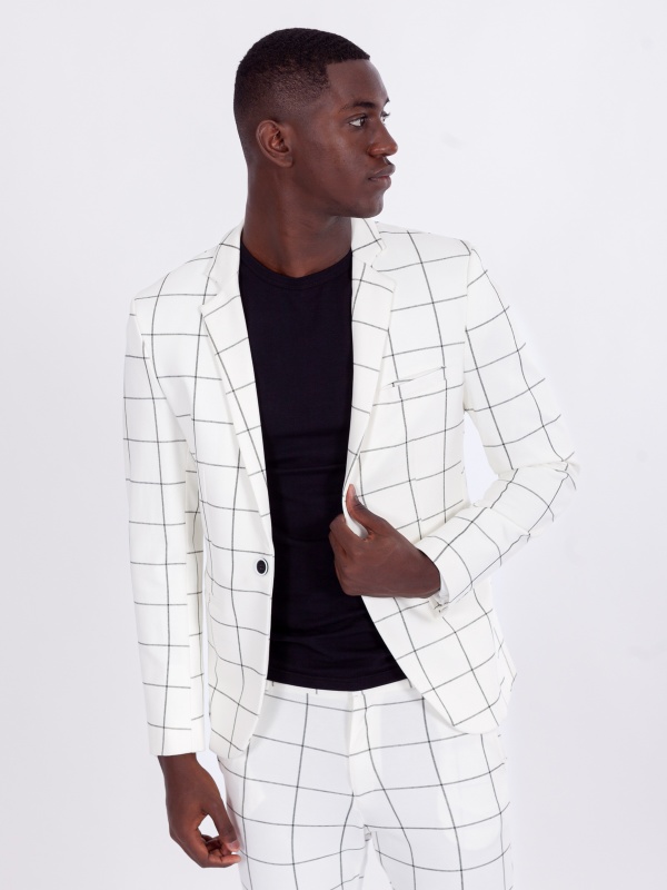 BLAZER SMK WHITE GRID