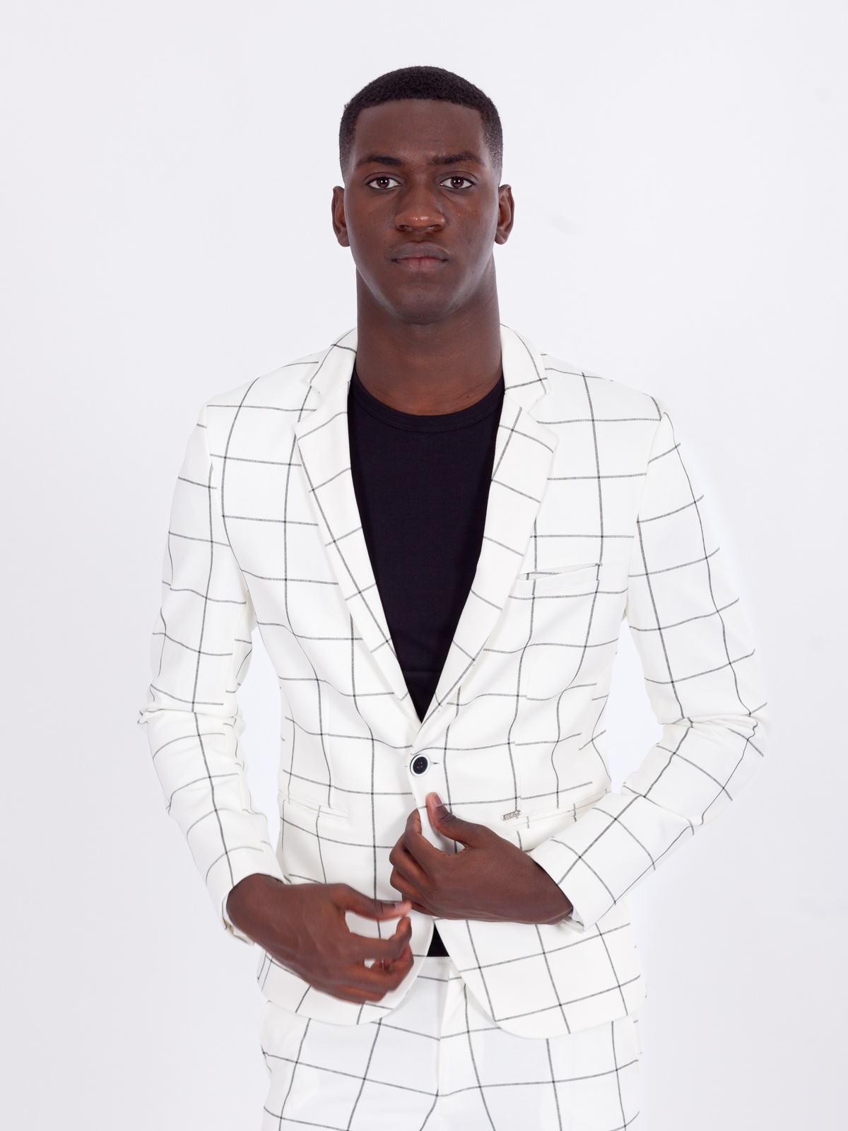 BLAZER SMK WHITE GRID